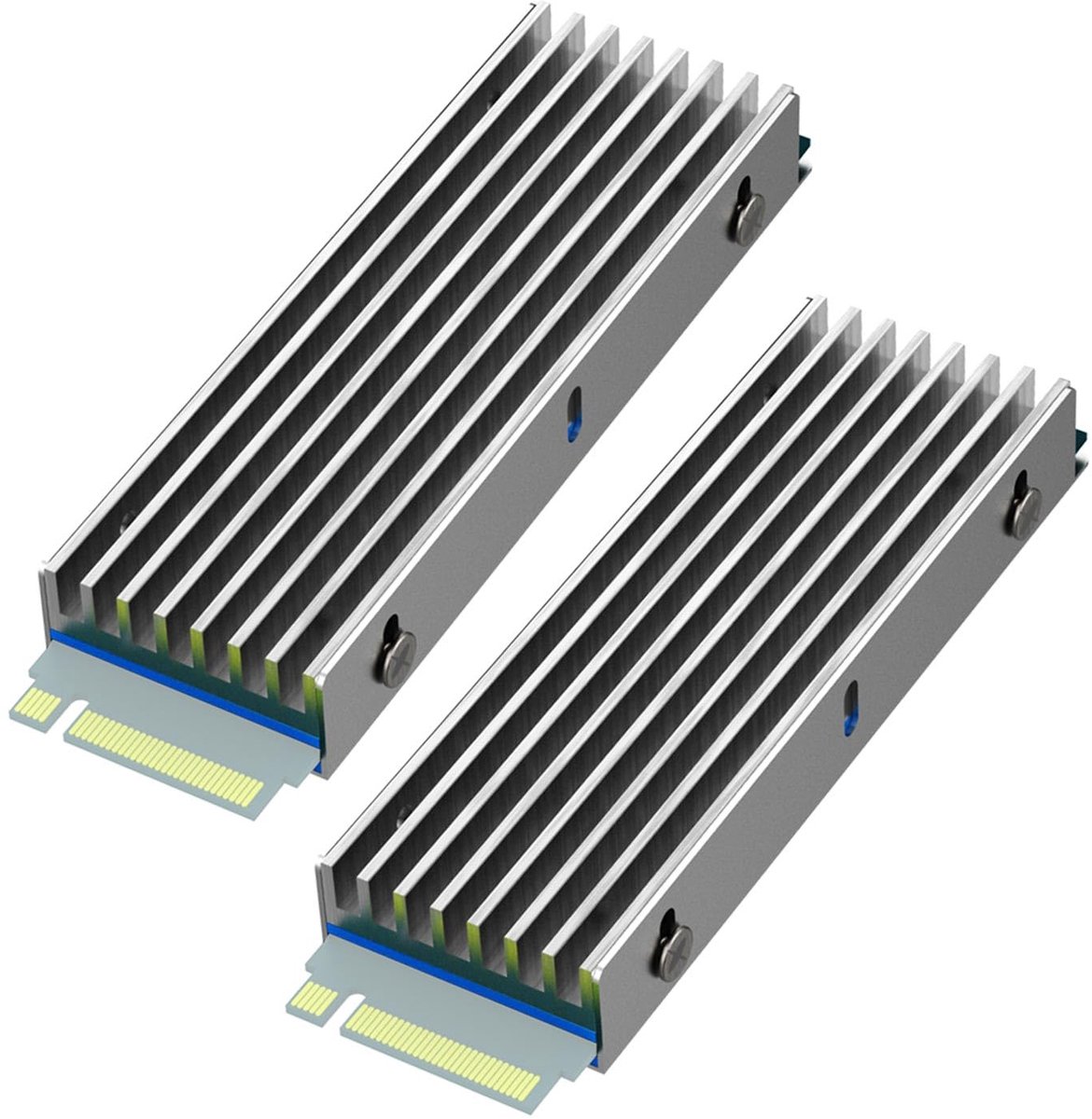 M.2 Koellichaam met M.2 Schroeven en Thermische Pads voor Enkel/Dubbelzijdige Chip M.2 SSD, PC/PS5/PS5 Slim Installatie (2 Packs)
