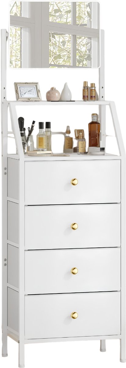 NIVA® Lade Kast - Ladenkast - Ladenkastje - Wit - 28cm x 39cm x 147cm