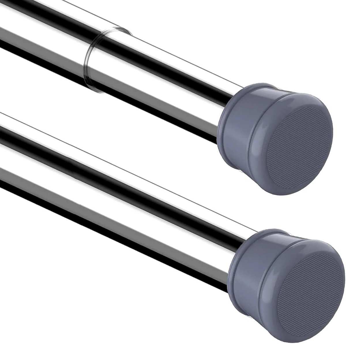 Douchegordijnstang uitschuifbaar 63-85 cm - zonder boren - zilver - perfect voor badkamer en raam - SnelShoppen
