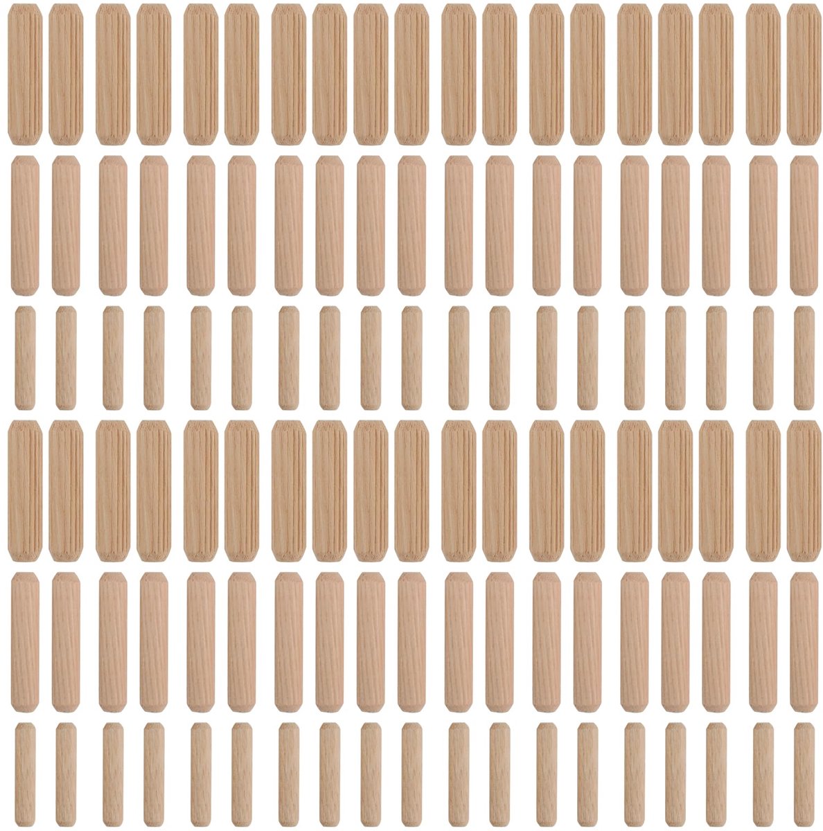900 stuks, houten pluggen, set M6, M8, M10, rifpluggen, langhouten pluggen, voor timmerlieden, ambachtslieden, doe-het-zelvers, houtbewerking