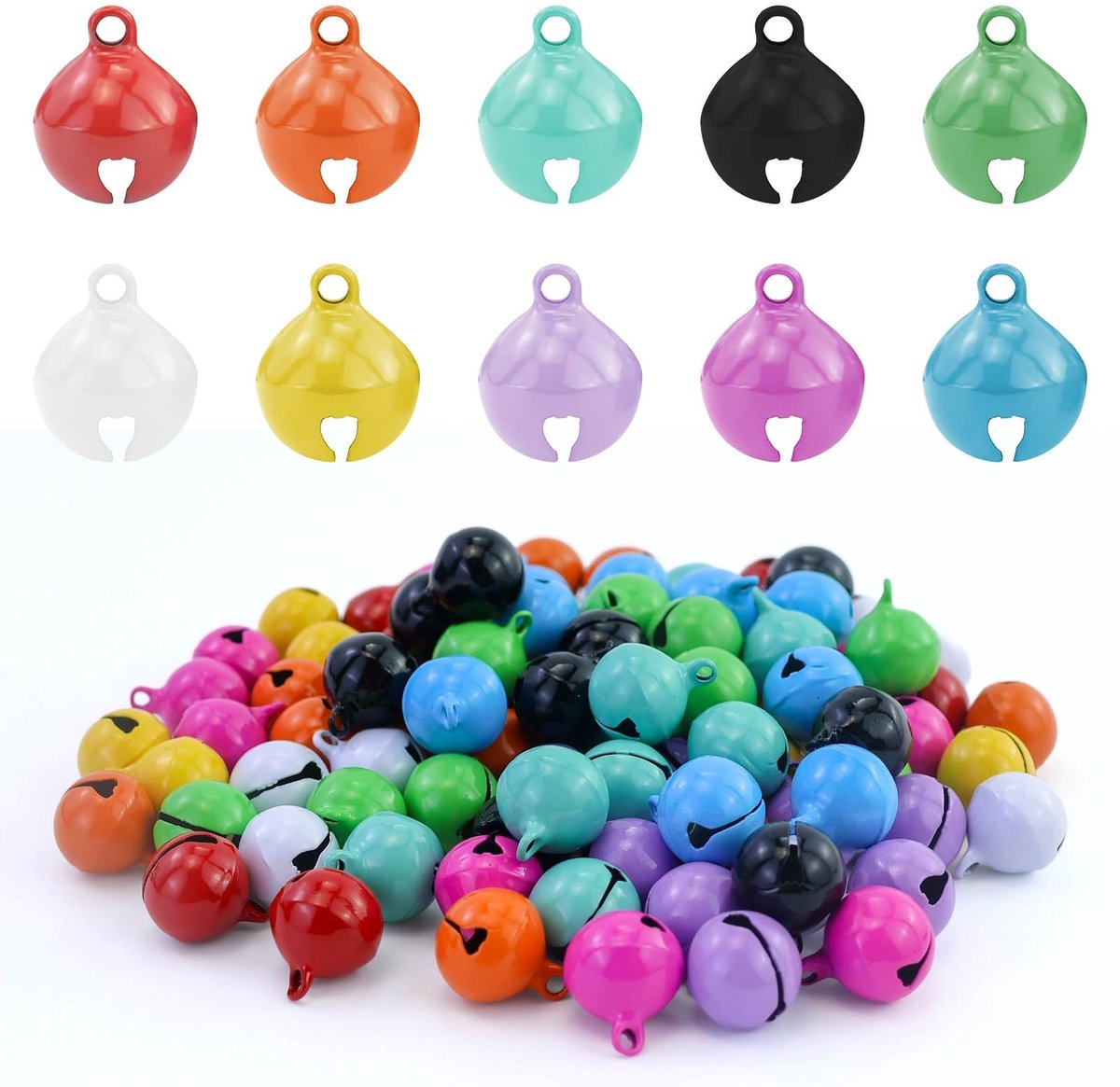 Belletjes, metaal, doe-het-zelf, 14 mm, klokken om te knutselen met gaten, kleine belletjes, kersthanger
