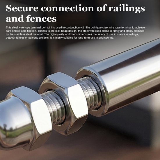 Kabelspanners Roestvrij Staal,2 MM Touwspanners,Kabelspanner Roestvrij Staal Voor Het Vullen Van Leuningen,Spanning,Kabelspangarnituur,Railset — afbeelding 5