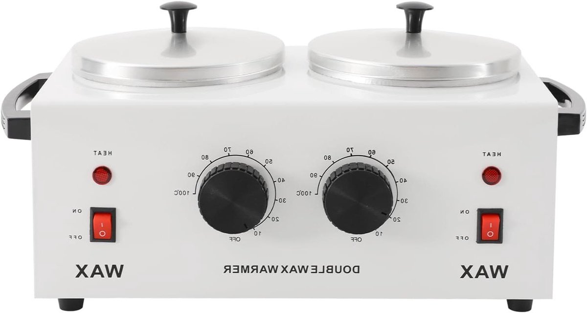Dubbele Waxverwarmer - Ontharingsapparaat - Professioneel Haren Verwijderen - Dubbele Pot Instelbaar - 2x 400 ml - Wit