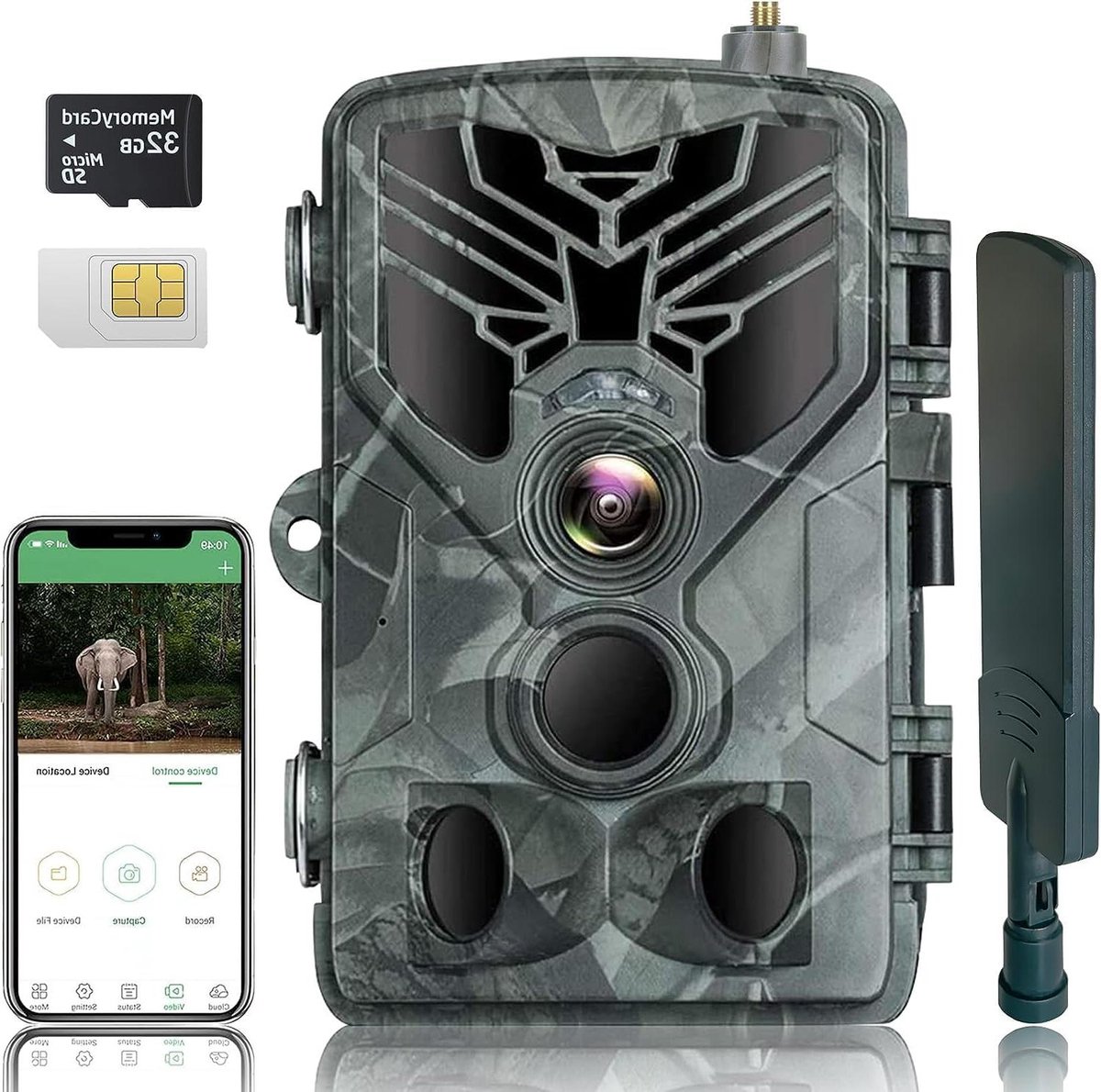 Wildlife Camera - Trail Camera - Natuurlijk Leven Observeren - 4G Simkaart Connectiviteit - 13.5 x 8.5 x 7.5 cm