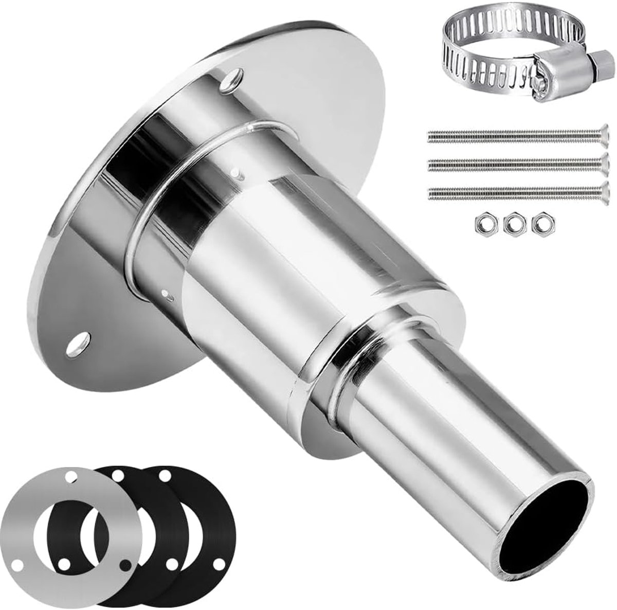romp uitlaat huidaanpassing, geschikt 24 mm pijp hardware, pijp uitlaat scheepshardware accessoires, Thru Hull uitlaatfitting voor auto's, vrachtwagens en boten enz