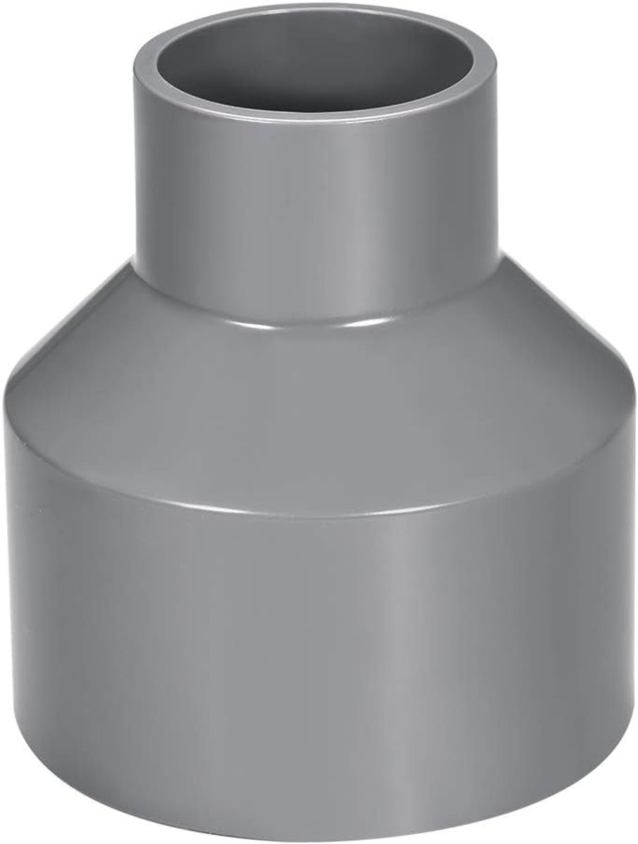 sourcing map Slangverkleiner PVC DWV Hub 40 grijs 40 mm x 75 mm fitting