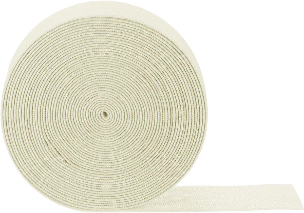 Elastische naaibanden, 50 mm breed, elastisch plat breitouw voor doe-het-zelfprojecten, kunst en handwerk, witte melk, 11 stuks