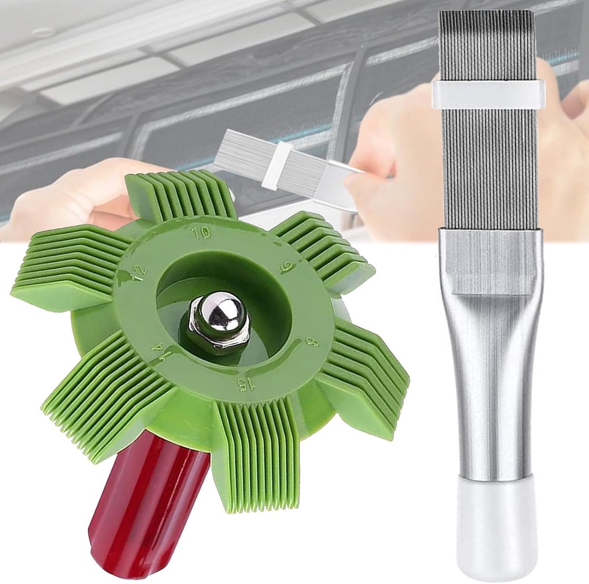 lamellenkam, AC lamellenkam, airconditioning, condensatorvin, kam, vin, reinigingsborstel, AC-verdamperkam, voor reiniging, kunststof condensator, Clean Comb