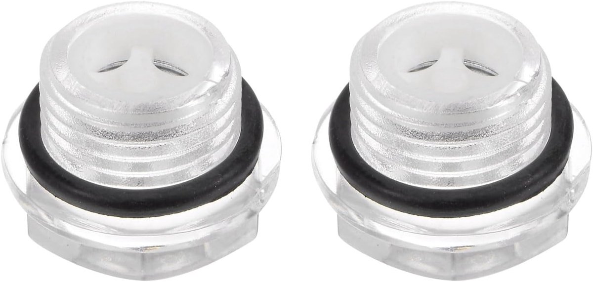 2 stuks glazen oliecontrolelampjes, luchtcompressor, M16 x 1,5 mm, vloeistofniveau-indicator, mannelijke olie-indicator, zeskantige kop, kunststof O-ring voor armaturen, compressorlucht,