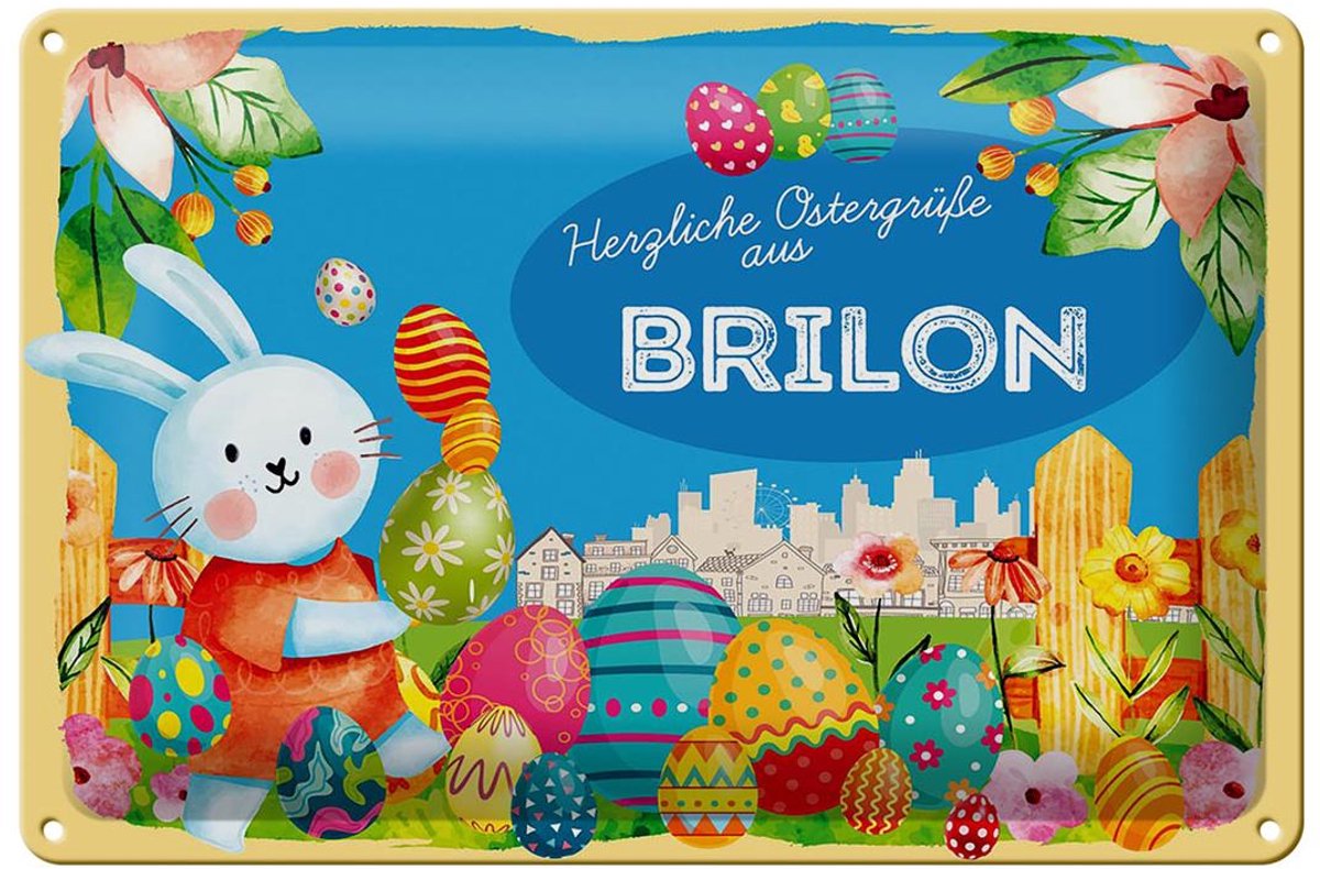 Blechschild Ostern Ostergrüße 30x20cm BRILON