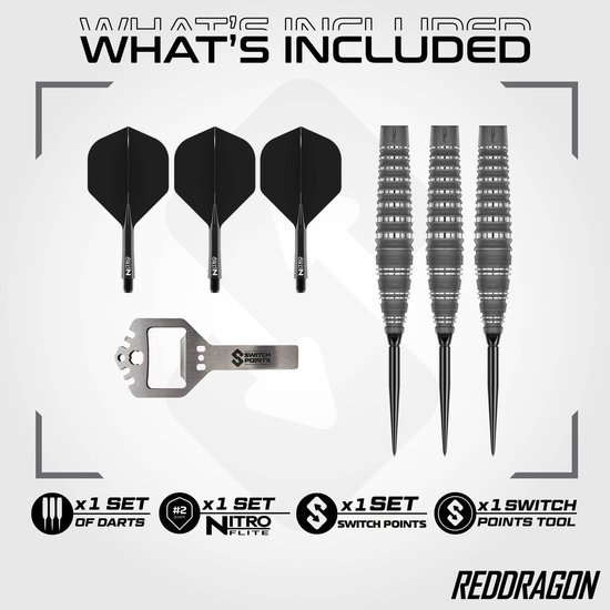 Red Dragon Sable Grey Bomb Switch Point 90% Dartshopper Exclusives - Dartpijlen van Red Dragon — afbeelding 5