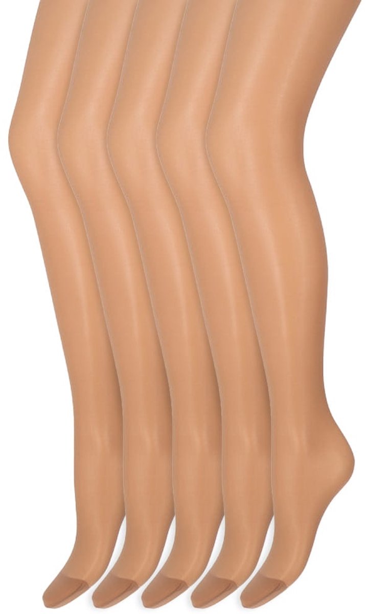 Zijdeglans Panty | Transparant van teen tot taille | 15 Denier | Merk: Marianne | Maat: S t/m XXXL | Kleur: Wineblush | 5 Paar