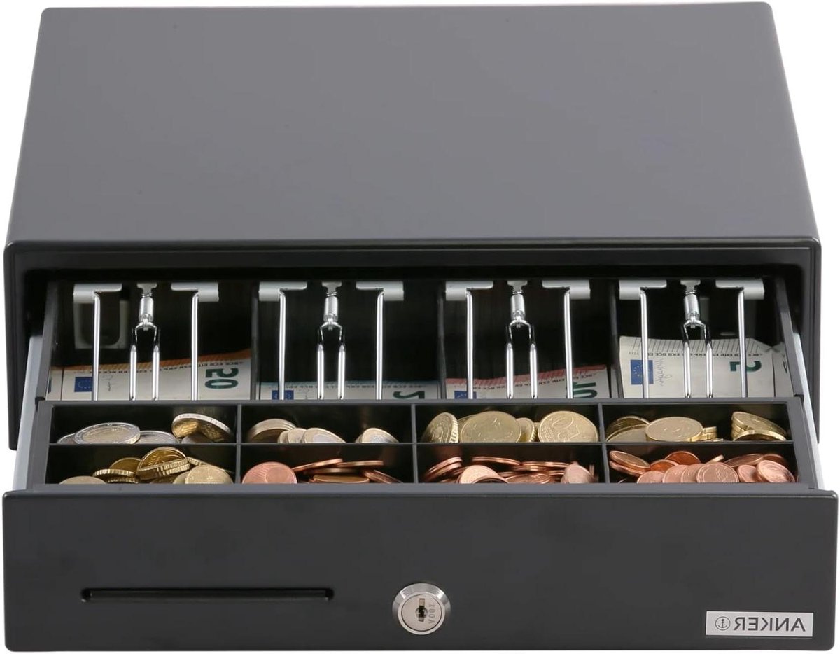 Geldlade Kassalade - Kassalade Compact - Geld Beheren - Stalen Constructie - 33 cm - Antraciet