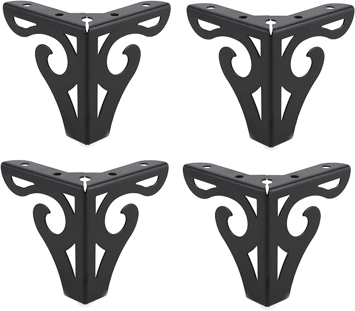 4 stks 4-inch meubels benen, moderne stijl meubels metalen bank benen driehoek voeten voor tafel kast bank stoel (zwart)