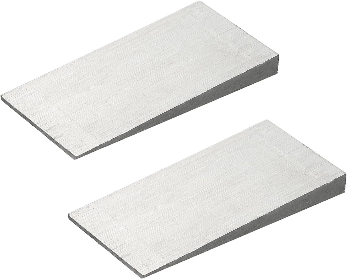 2 stuks metalen wig, 10 x 2 x 0,1 cm koolstofstaal wig Shims driehoekige flens afgeschuinde ringen sterk duurzaam voor pijpfitting lasgereedschap fabriek draaibank machieedschap