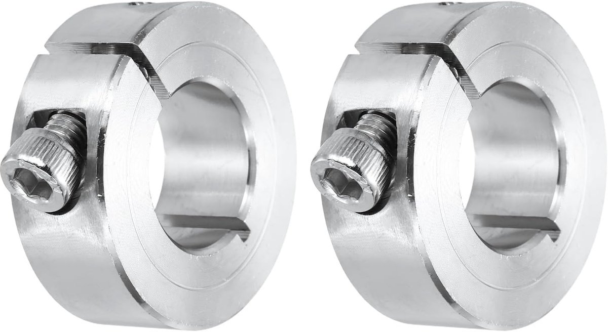 2 schachtklemmen 18 mm enkel gat split 304 roestvrij staal shafklemmen voor industriële automatiseringssystemen en transportbanden