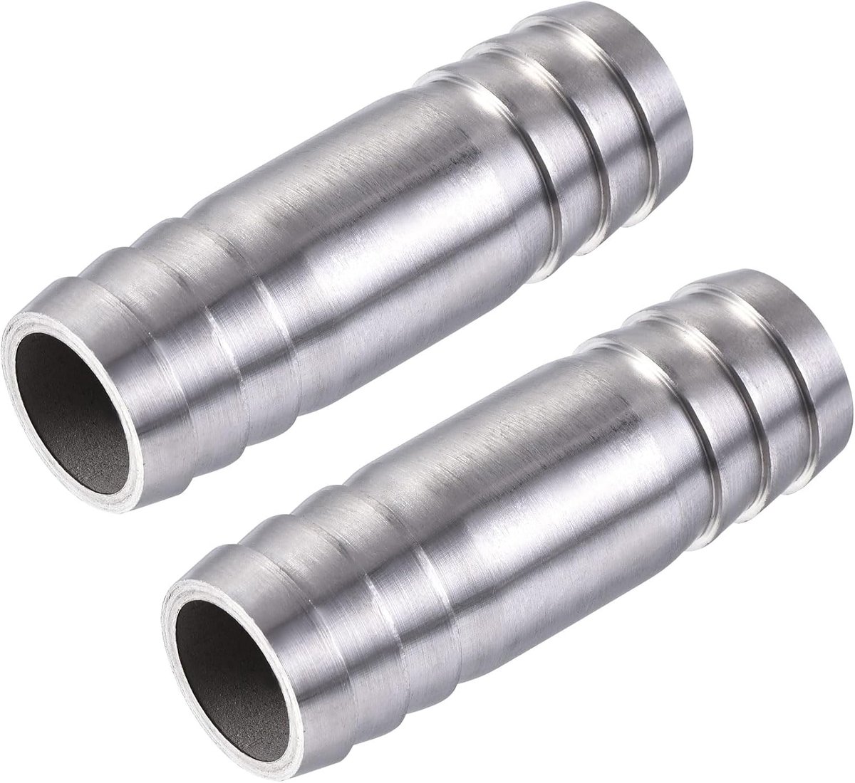 Barb slangaansluiting, 20 x 60 mm rechte koppelingsbuisconnector voor water, brandstof, lucht, olie, gas, polijsten 304 roestvrij staal, verpakking van 2
