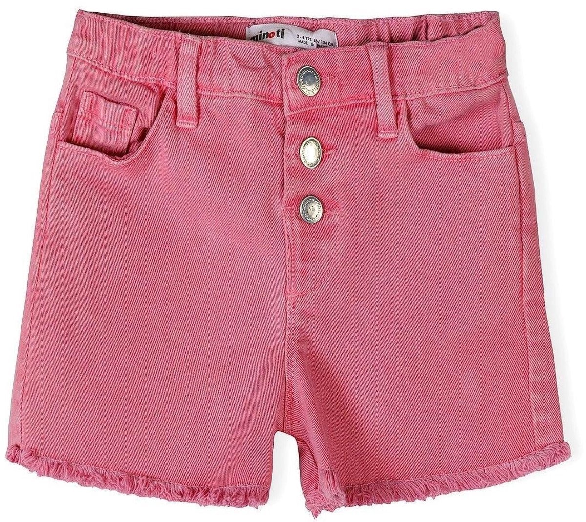 Minoti korte broek meisjes twill - katoen - roze