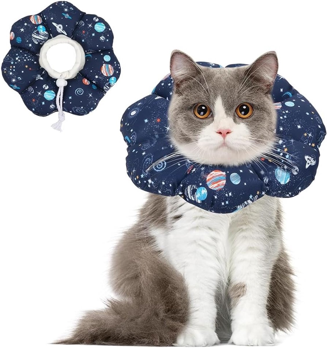 Kattenkegelkraag Zachte, beschermende verstelbare kattenkegels om te stoppen met likken na een operatie, comfortabele lichtgewicht Elizabethaanse halsband voor kattenkitten voorkomt dat ze