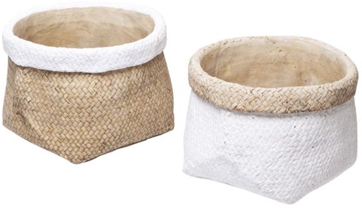 Cosy @ Home Cachepot Ass2 Natural-white 23x23xh15,