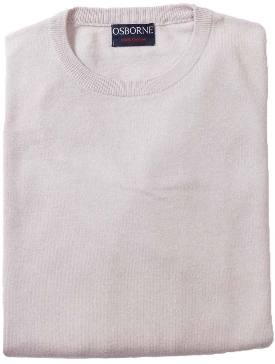 Osborne Knitwear Trui met ronde hals - Katoen - Light Grey 1 - XL