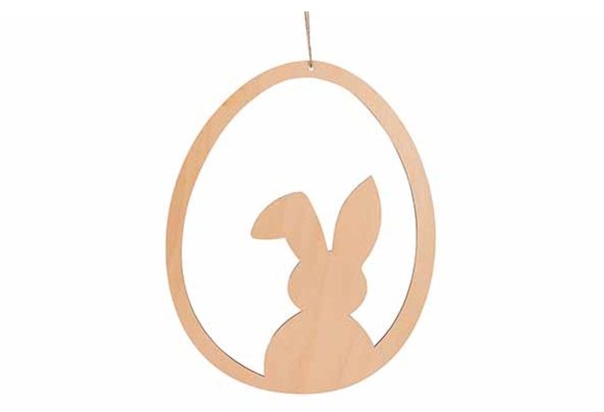 Ei Hanger Open Rabbit Beige 24x,3xh30cm Ovaal Hout