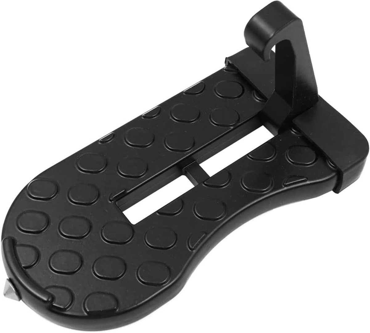 Multifunctionele Klink Deur Stap Glasbreker Veiligheid Hamer Opvouwbare Deurslot Haak Accessoires Ondersteuning voeten Stand voor de meeste modellen (Zwart)