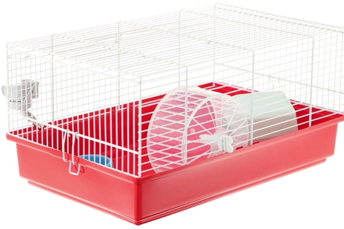 SP® Hamsterkooi - Hamster Kooien - Knaagdierenkooi - Rood - 46cm x 30cm x 23cm