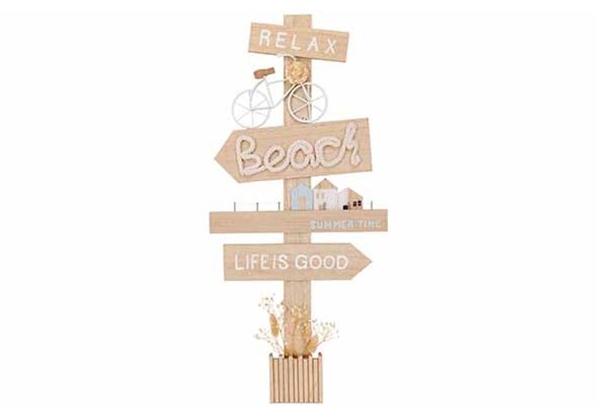 Letterdeco Relax Beach Natuur 34x18xh71, 5cm Mdf