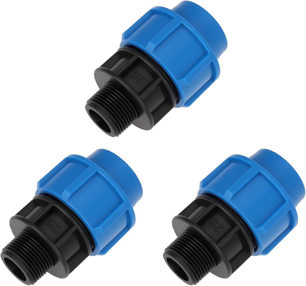 3 Stks 25mm tot 3/4 "BSP Buitendraad Pijp Quick Connector voor Landbouw Tuinieren PP Pijp