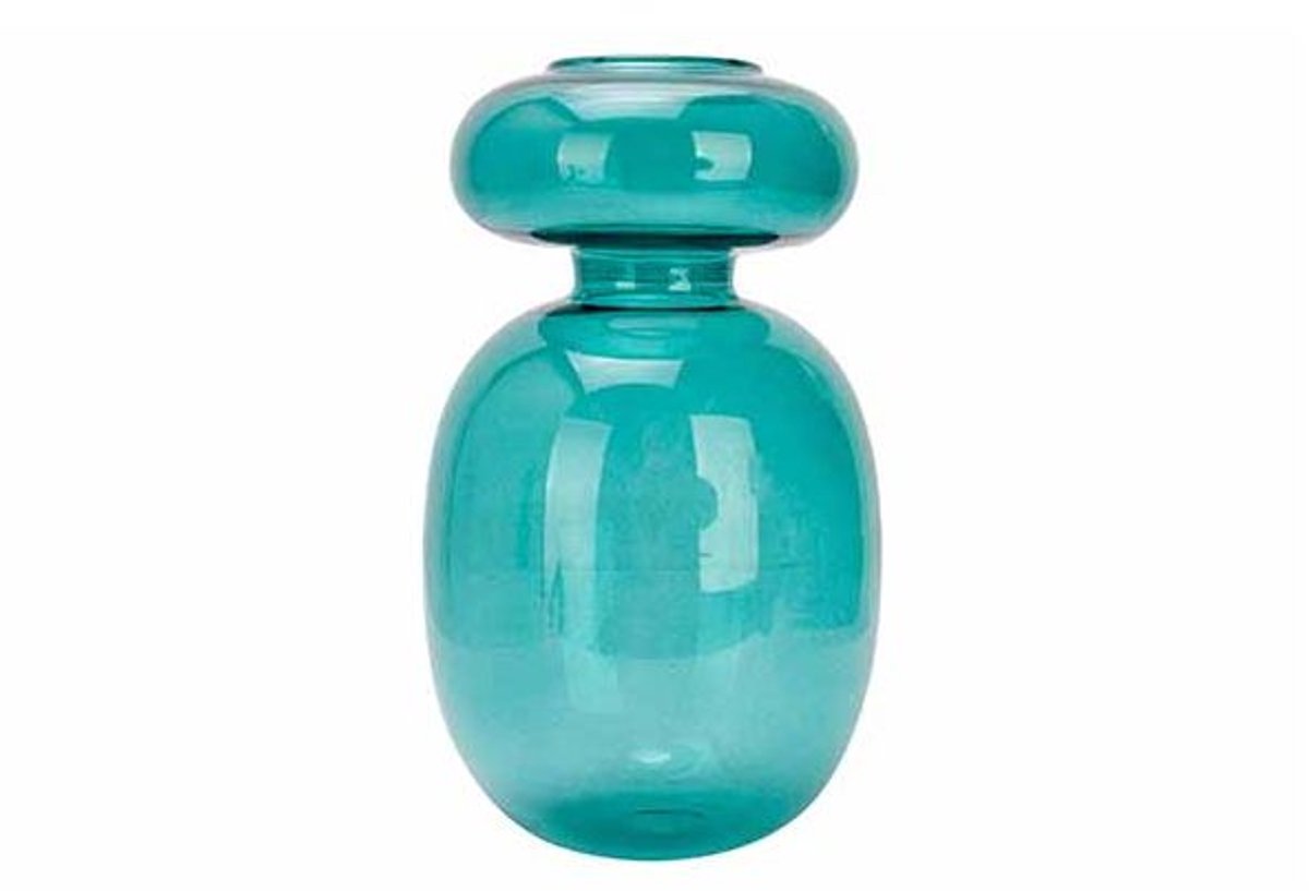 Vaas Theta Blauw D8xh13cm Glas