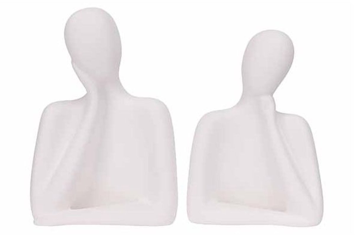 Beeld Set2 Men-women Wit 12,7x8,2xh17cm Andere Dolomiet