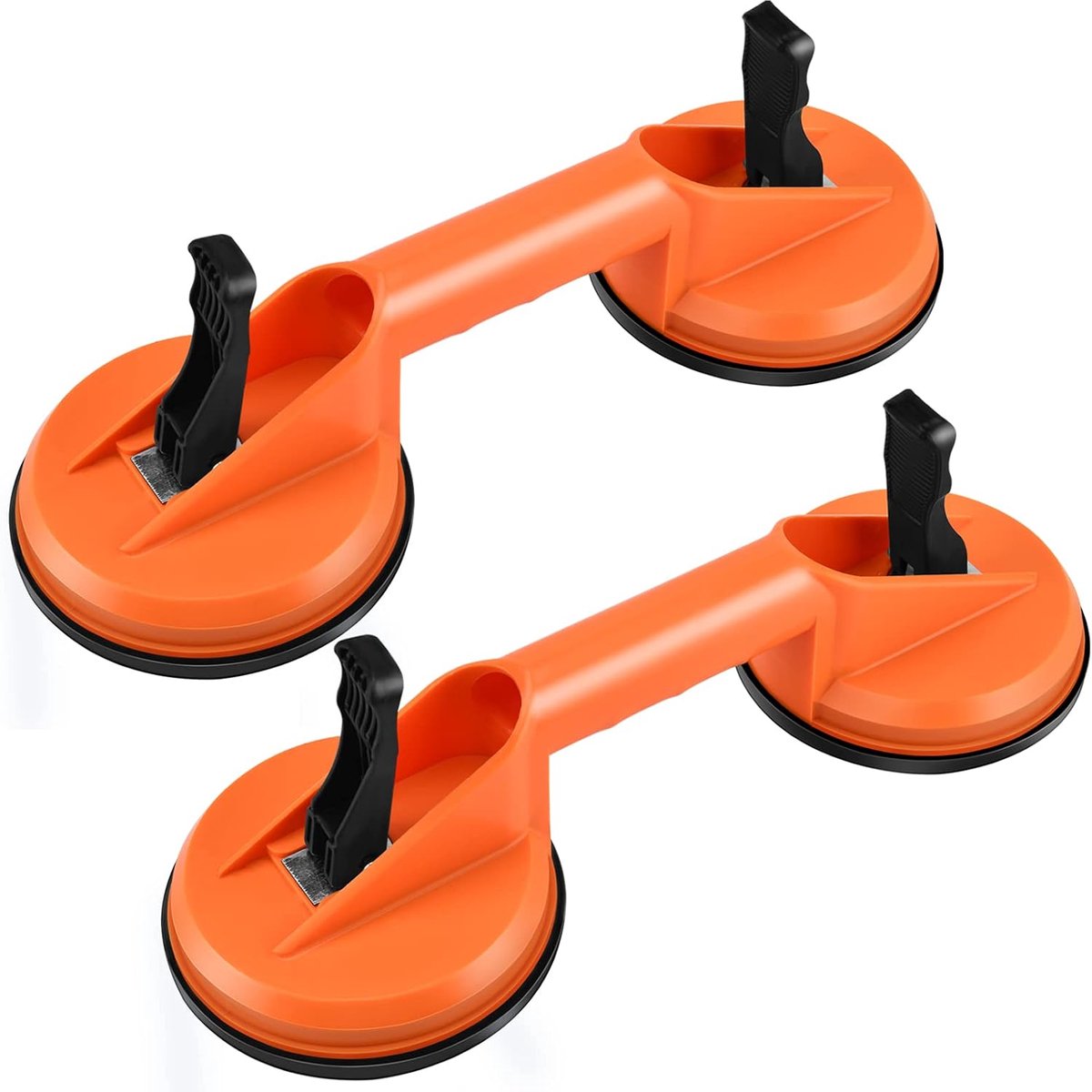 Zuignappen voor glaszuiger, tegellifter, zuiglifter, glas, aluminium, vacuümlifters, voor transport van tegels, glas, houten vloeren, gladde oppervlakken (oranje)