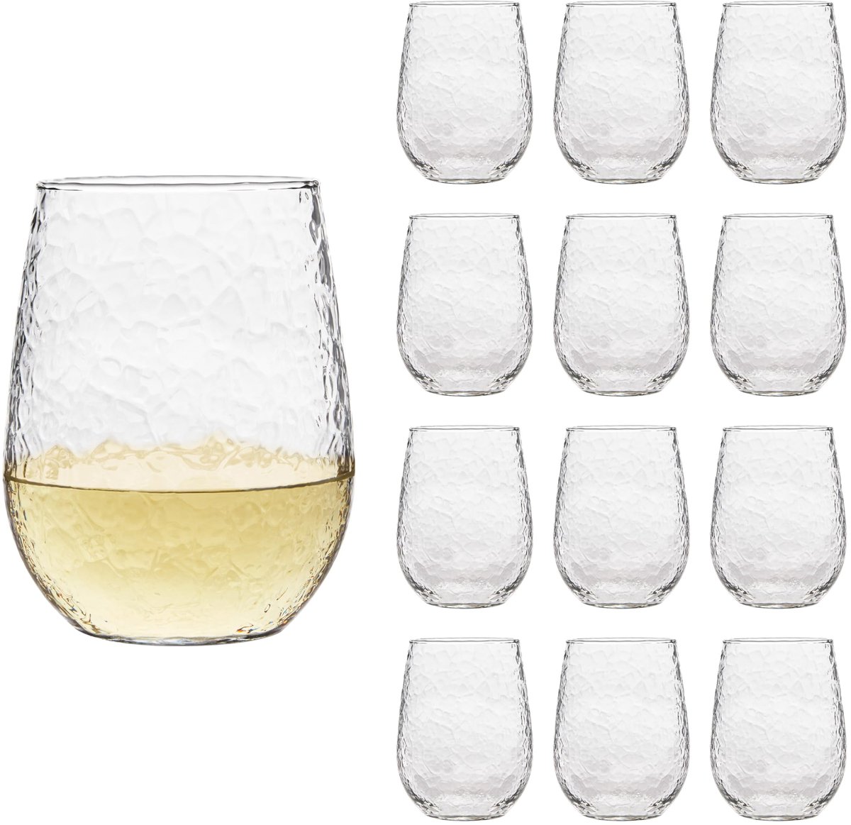 Libbey Stamloze Wijnglazen - Wijnglazen Set - Helder Glas - Vaatwasserbestendig - 503 ml - 12 Stuks