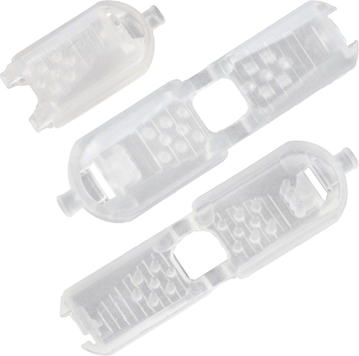 - Set van 24 Vouwbare Koordpunten 17 mm voor Slaapskoord - kleur transparant wit - van kunststof - naaiprojecten creatieve hobby