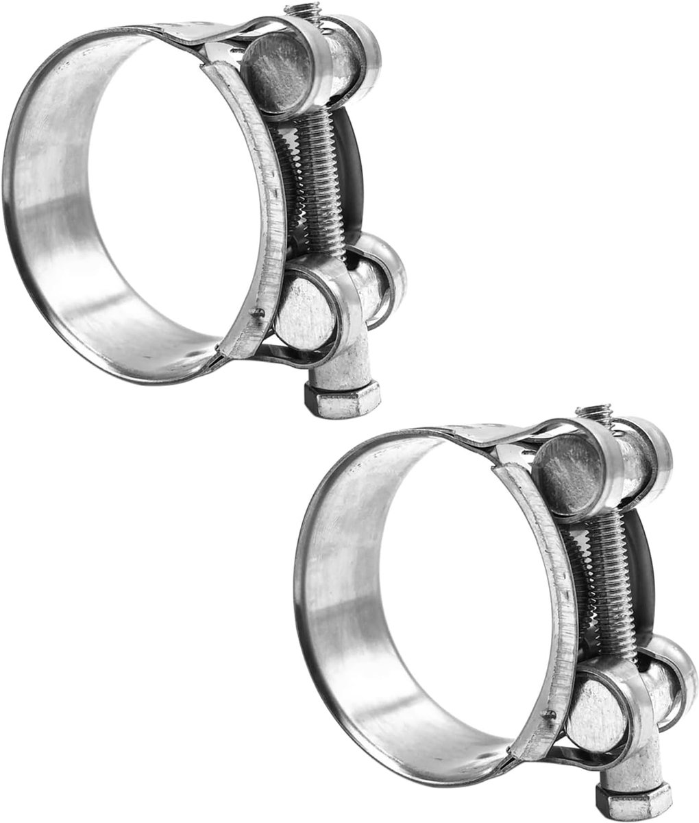 2 stuks boutklemklemmen, motorfiets uitlaatpijphalsband, roestvrijstalen klemklem, buisklemkraag, uitlaathuls (29-31 mm)