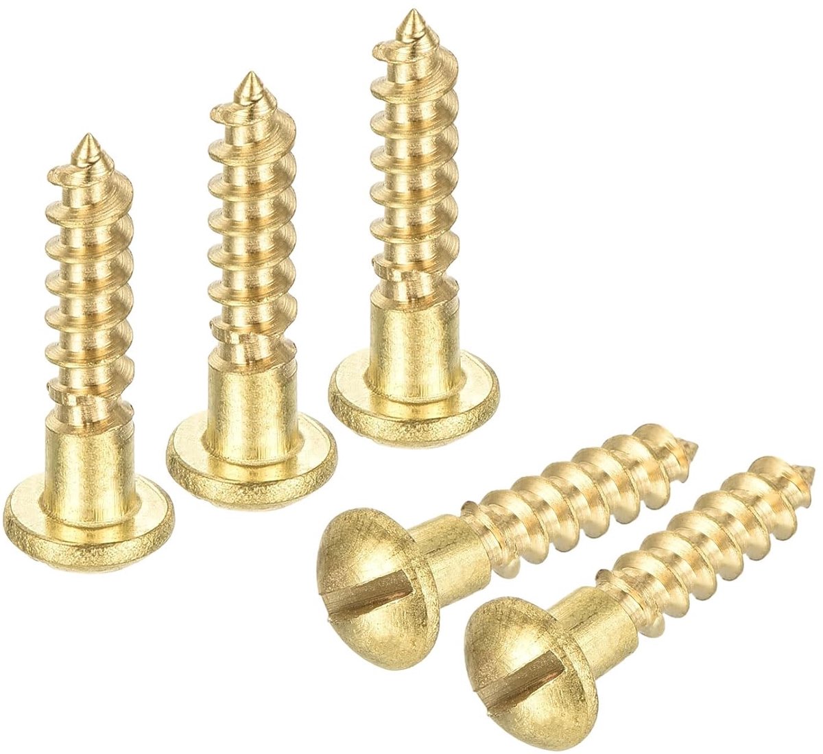 Houten schroeven M3,5 x 16 mm sleuf ronde kop messing zelftappende schroef 30 stuks
