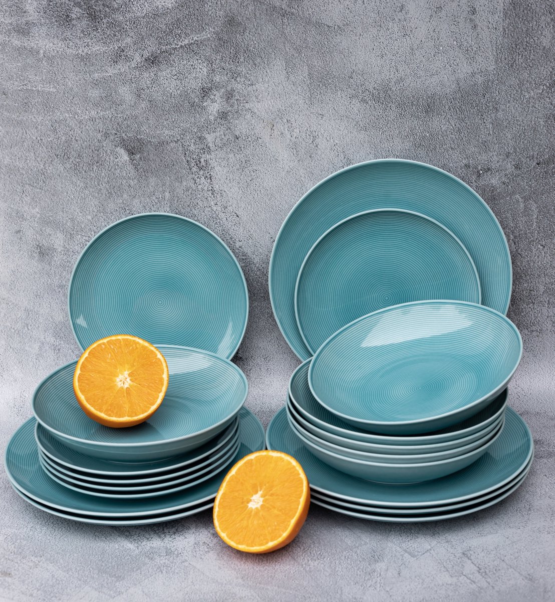 Lubiana Eto Modern K600 Servies Blauw 18 Delen voor 6 Personen Porselein