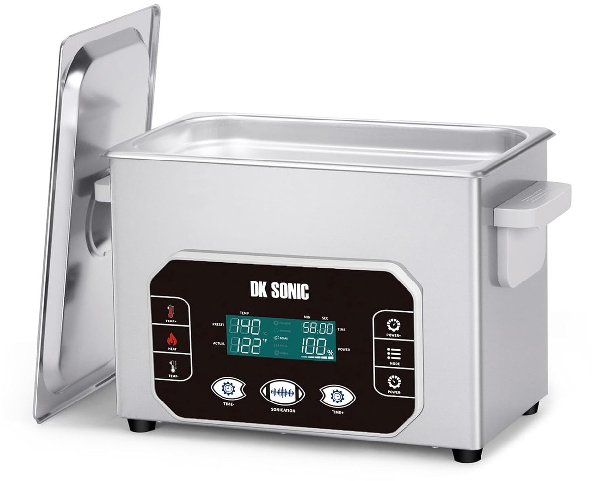 SnelShoppen - DK SONIC Professionele Ultrasone Reiniger 4L, 120W Sieradenreiniger met Touchbediening, Vijf Standen voor Brillen, Kettingen, Horloges,