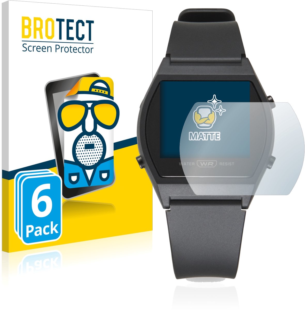 BROTECT - Screenprotector voor Casio LW-204-1BEF - Folie Beschermfolie matte 6 Stuks