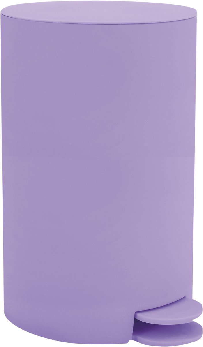 MSV Prullenbak/pedaalemmer - kunststof - lila paars - 3L - klein model - 15 x 27 cm - Badkamer/toilet