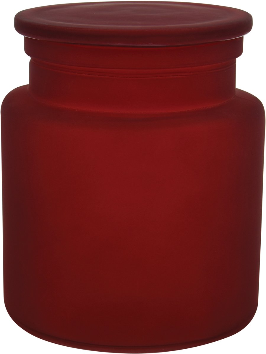 Spirella YOKO Badkamer Opbergdoos – Glazen Cotton Box voor Wattenstaafjes en Wattenschijfjes – Opbergbox Glas Bordeaux – 10,2 x 12 cm