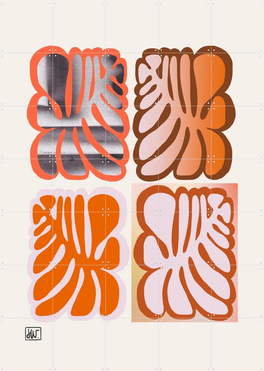 IXXI Petal Logic, Henriette Visscher - 100 x 140 cm - Gratis ophangtool - Grote wanddecoratie en posters - Abstract, Minimalisme, Decoratieve kunsten