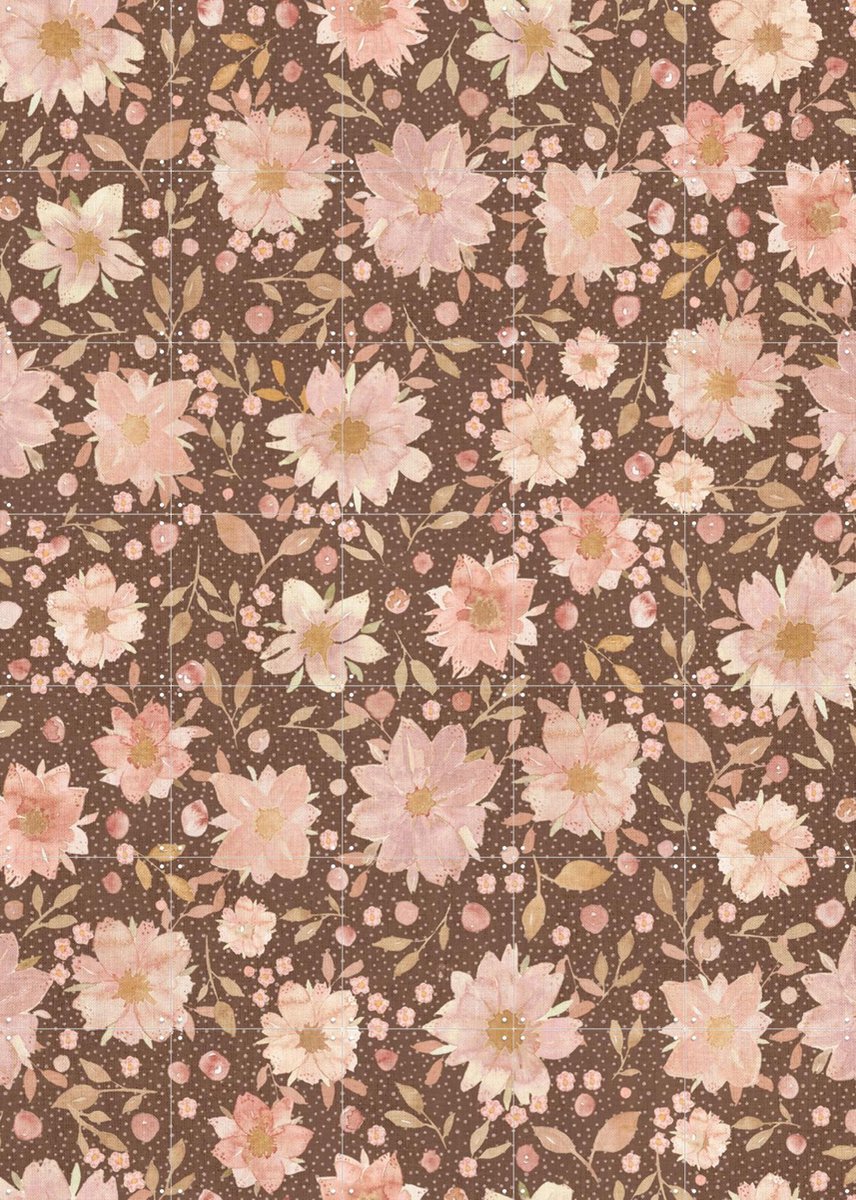 IXXI Boho Watercolour Flowers Retro Terracotta, Bloomery Decor - 100 x 140 cm - Gratis ophangtool - Grote wanddecoratie en posters - Decoratieve