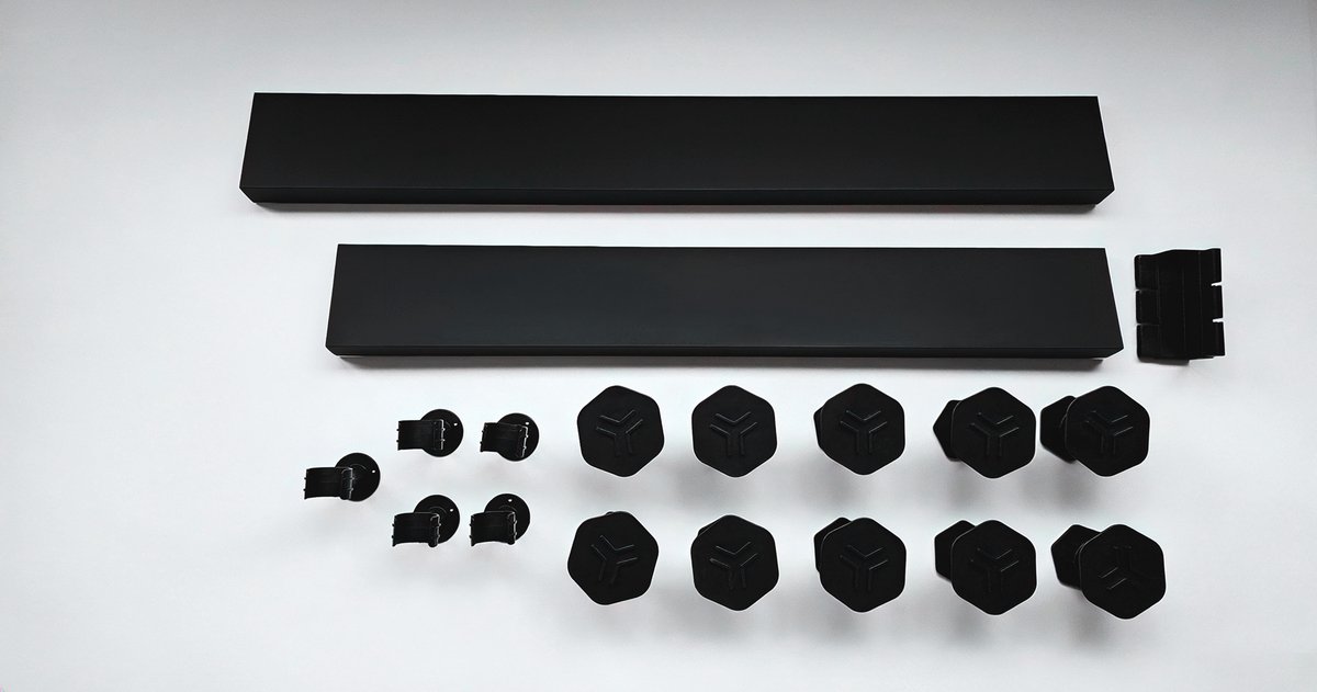 Wiesbaden Stonea Voorzetpaneel met Potenset 90-80 x 100-70 cm - Mat Zwart