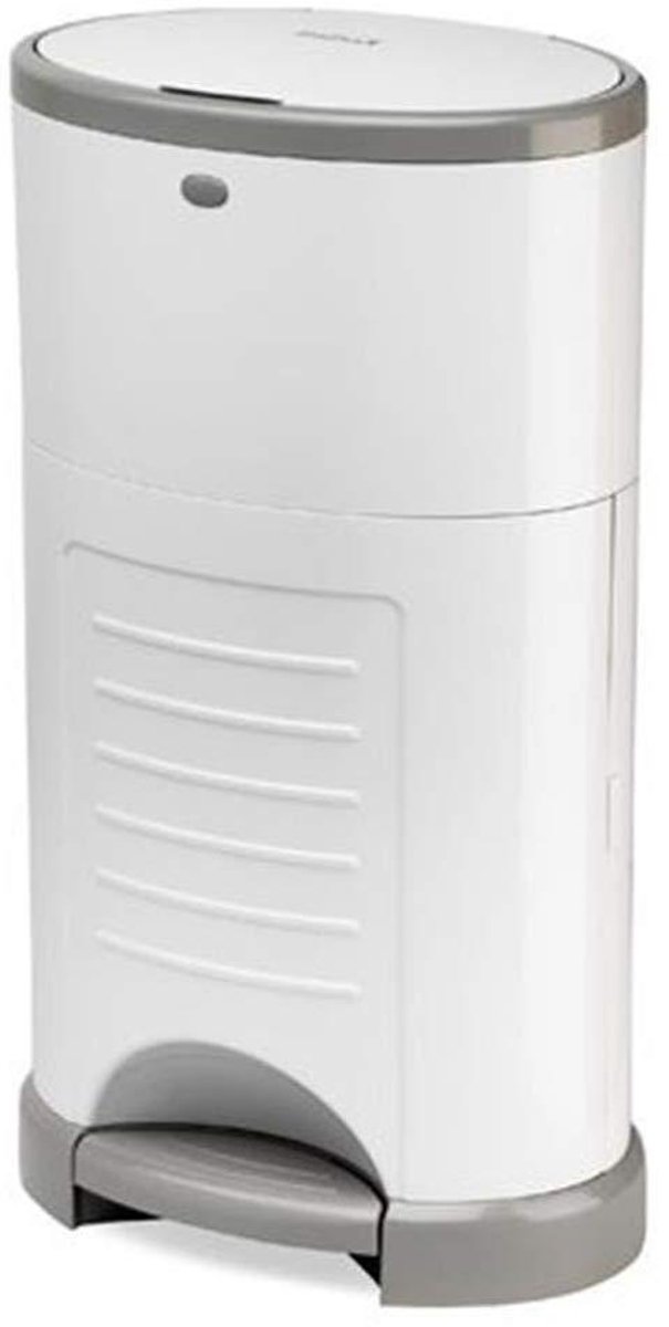 Luieremmer Container - Afvalbak Luiers - Hygiënisch Luiers Opslaan - Dubbel Geur Dicht - 16 Liter - Wit Grijs