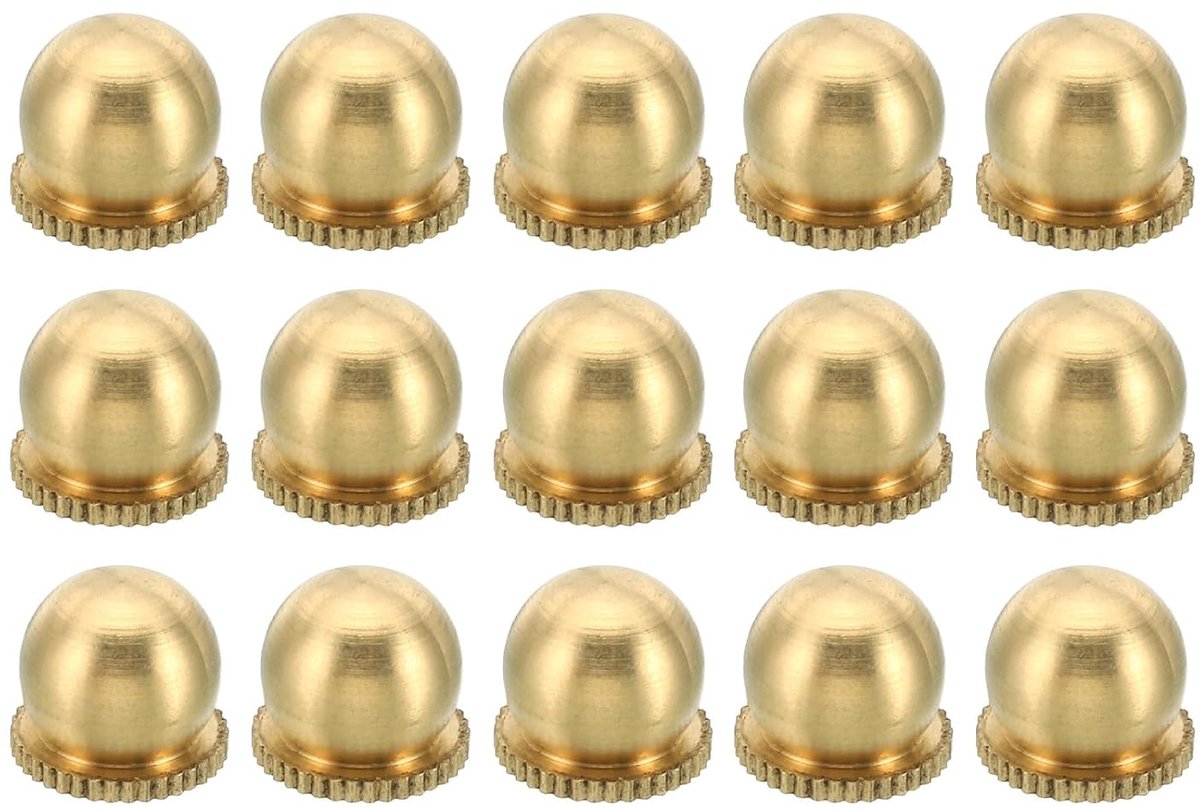 Crown-moer M4 x 11 x 11 mm, 15 stuks Crown-moer schroef knop afdekking boutinzet vrouwelijke schroefdraad decoratief geribbeld beslag voor lampen en verlichtingsapparaten