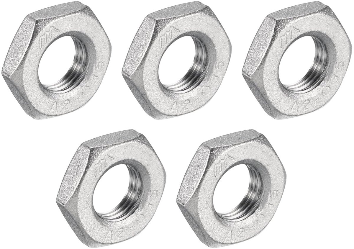 5 stuks buisschroefverbinding zeskant borgmoer 304 roestvrij staal zeskant obstakel moer 1/8 inch binnendraad (DN6) voor vaste hydraulische waterbezem en onderchassisreiniger