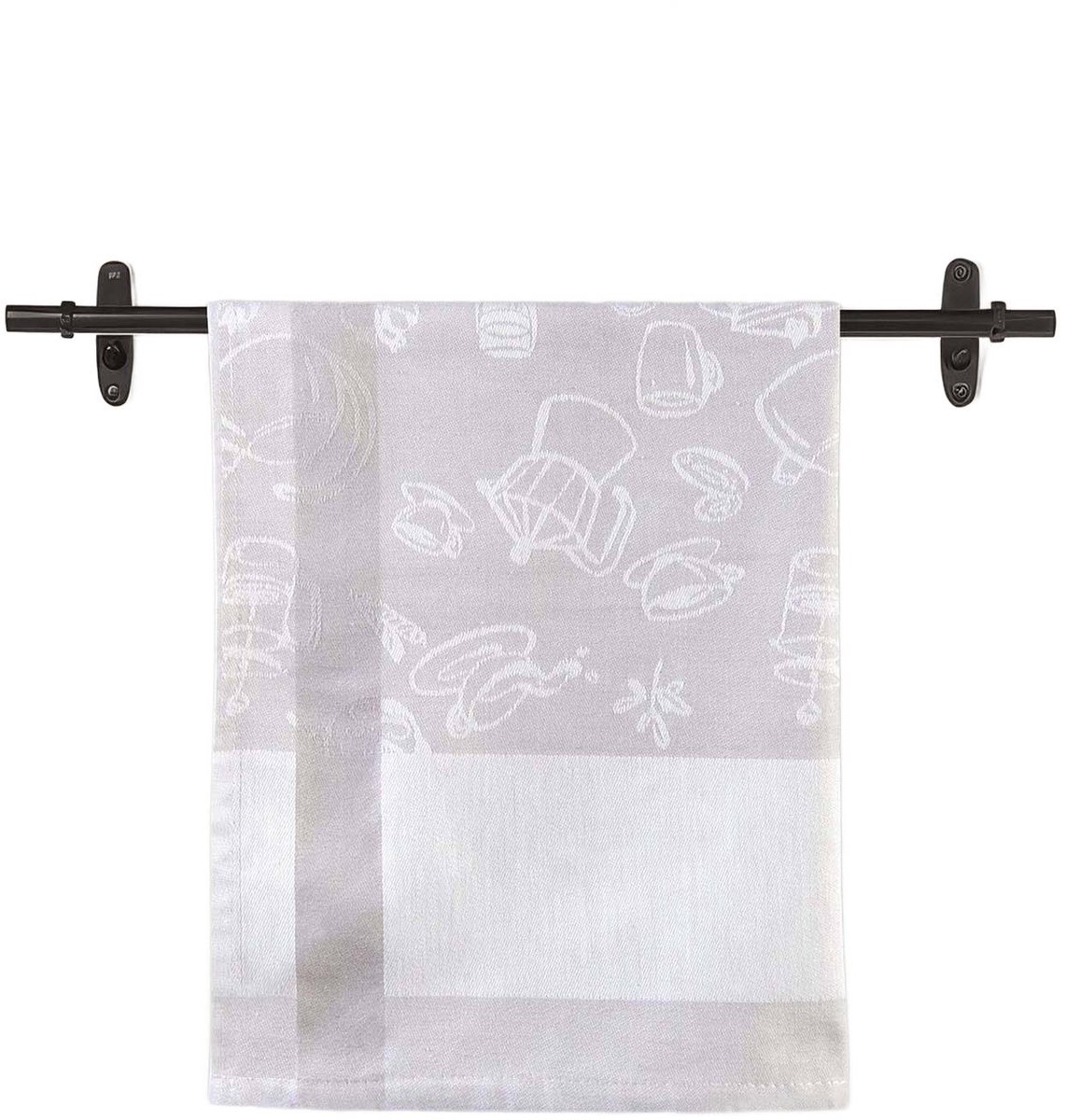 Skrzacik Luxe Keukendoek 50x70 cm - 100% Katoen Jacquard - Lichtgrijs / Asgrijs - Sneldrogend & Hoge Vochtopname