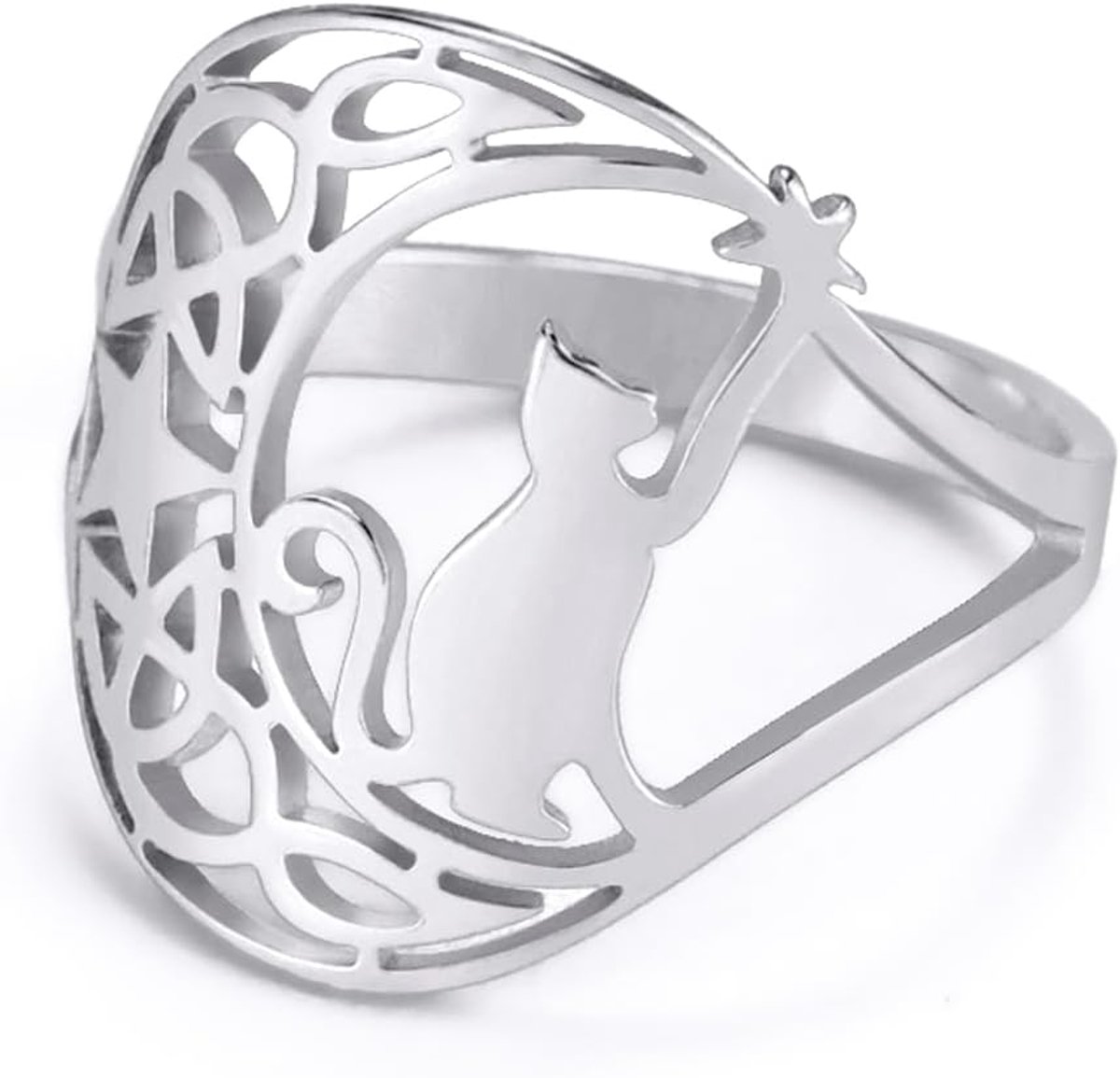 Ringen Rvs Leuke Katten Ring Belofte Ring Kat Fans Sieraden Gift Voor Vrouwen Meisjes